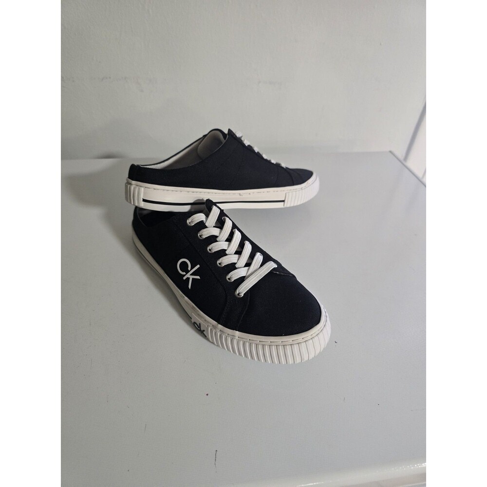Womens Calvin Klein low back slip on shoes black/white Sz 9.5 M